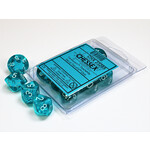 Chessex Chessex 10 x D10 Set Translucent - Teal/White **