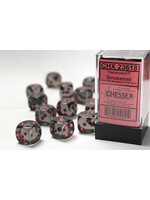 Chessex Chessex 12 x D6 Set Translucent 16mm - Smoke/Red