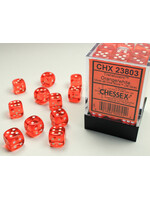 Chessex Chessex 36 x D6 Set Translucent 12mm - Orange/White