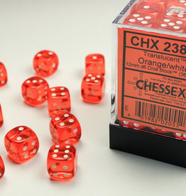 Chessex Chessex 36 x D6 Set Translucent 12mm - Orange/White