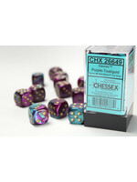 Chessex Chessex 12 x D6 Set Gemini 16mm - Purple-Teal/Gold