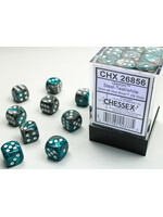 Chessex Chessex 36 x D6 Set Gemini 12mm - Steel-Teal/White
