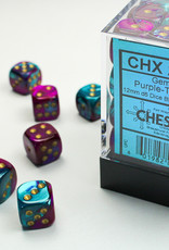 Chessex Chessex 36 x D6 Set Gemini 12mm - Purple-Teal/Gold