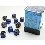 Chessex Chessex 36 x D6 Set Gemini 12mm - Black-Blue/Gold