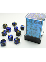 Chessex Chessex 36 x D6 Set Gemini 12mm - Black-Blue/Gold