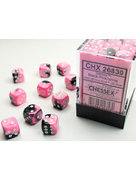 Chessex Chessex 36 x D6 Set Gemini 12mm - Black-Pink/White