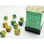 Chessex Chessex 36 x D6 Set Gemini 12mm - Gold-Green/White