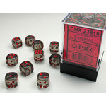 Chessex Chessex 36 x D6 Set Translucent 12mm - Smoke/Red