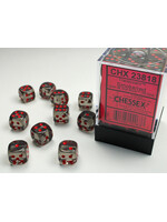 Chessex Chessex 36 x D6 Set Translucent 12mm - Smoke/Red