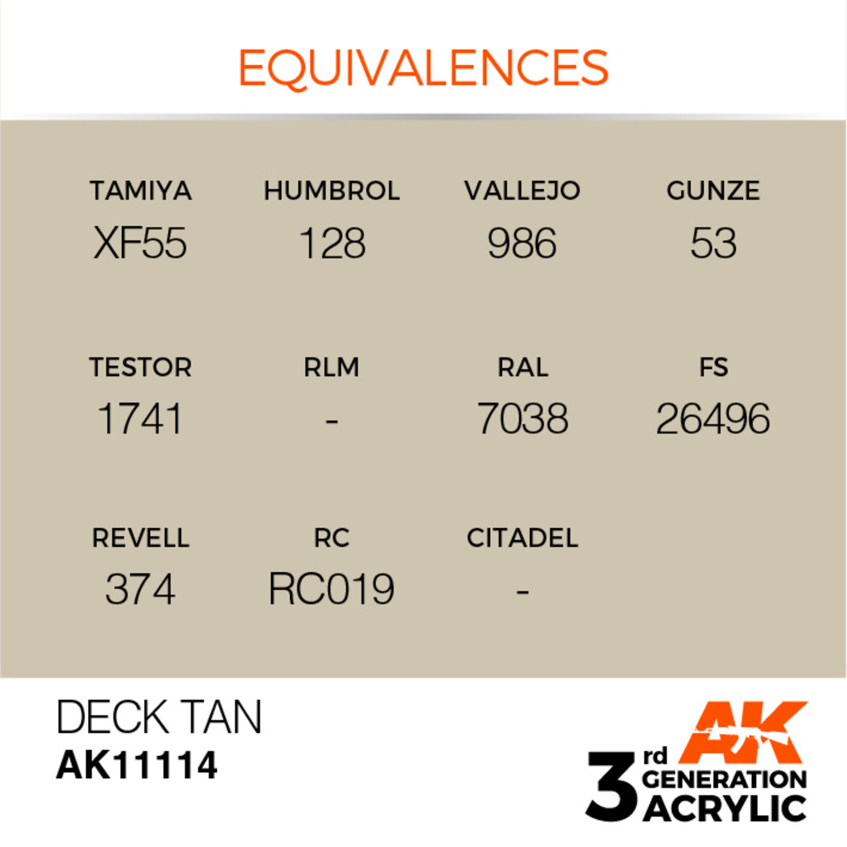 AK Interactive AK 3rd Gen Acrylics: Deck Tan (17ml)