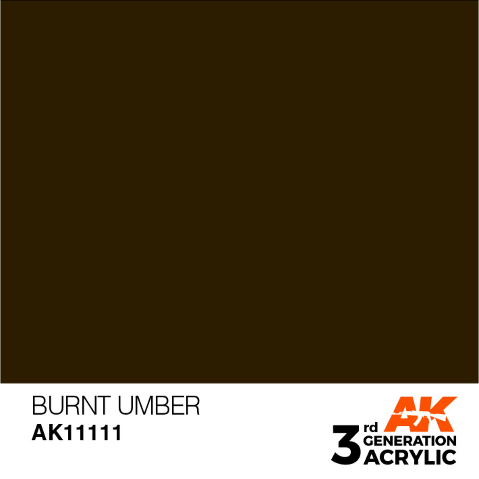 AK Interactive AK 3rd Gen Acrylics: Burnt Umber (17ml)