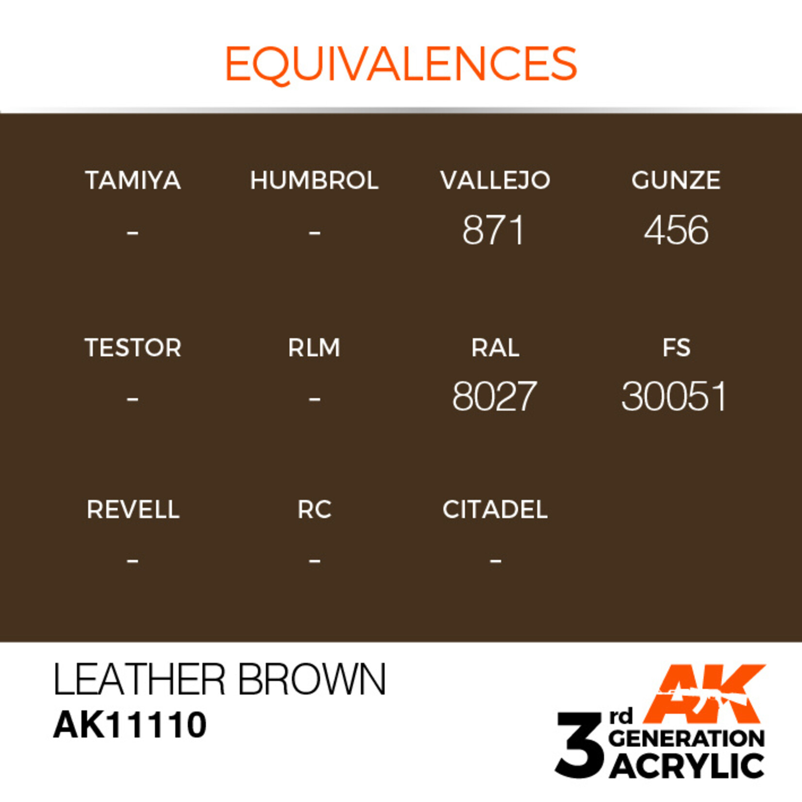 AK Interactive AK 3rd Gen Acrylics: Leather Brown (17ml)