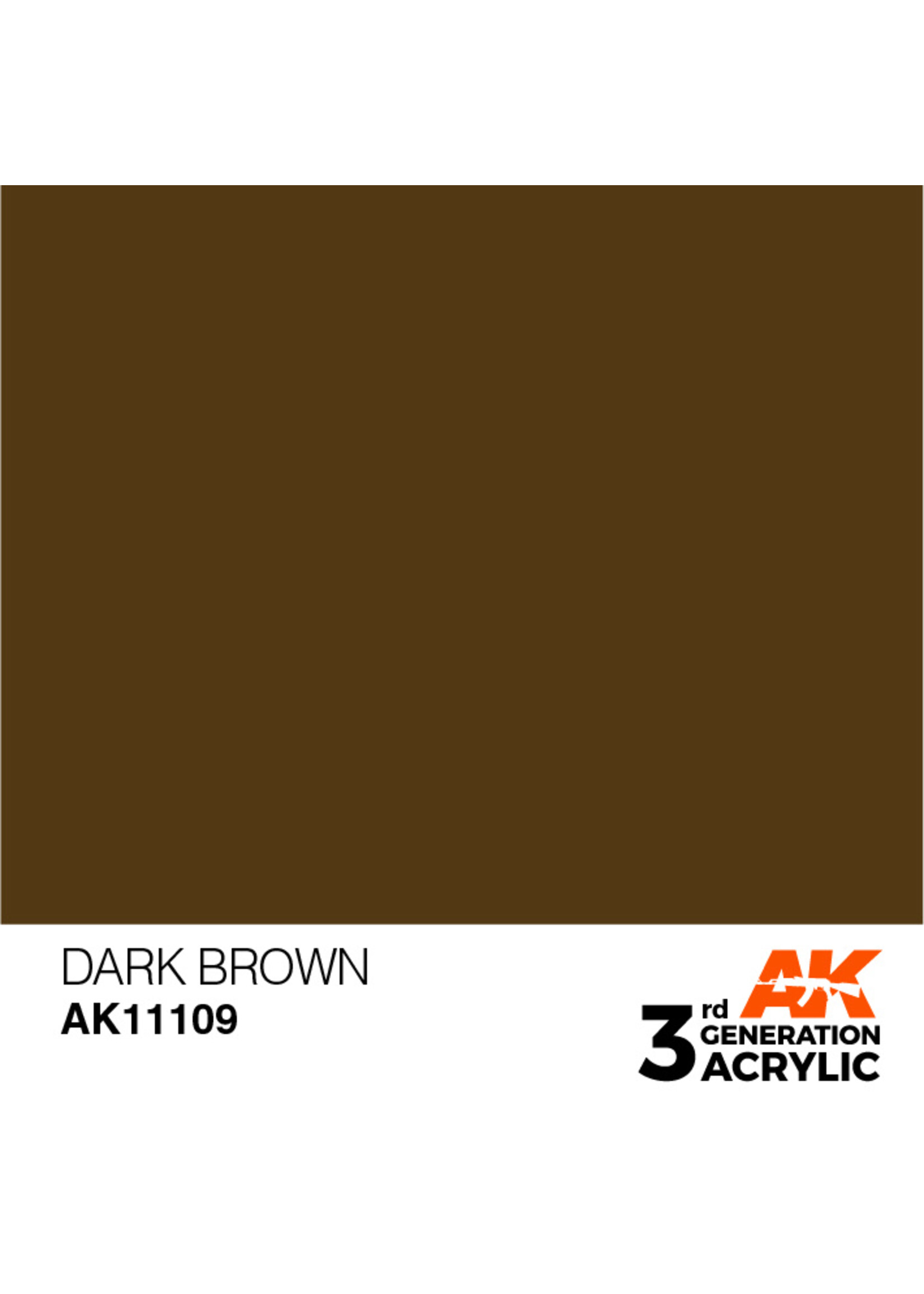 AK Interactive AK 3rd Gen Acrylics: Dark Brown (17ml)