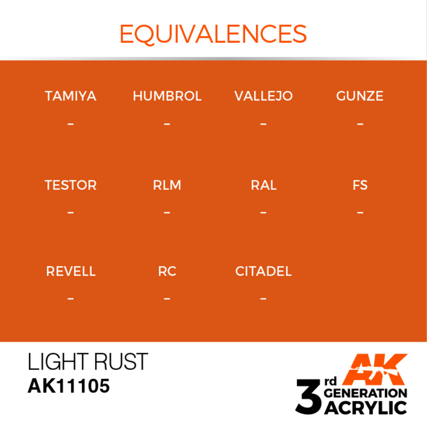 AK Interactive AK 3rd Gen Acrylics: Light Rust (17ml)