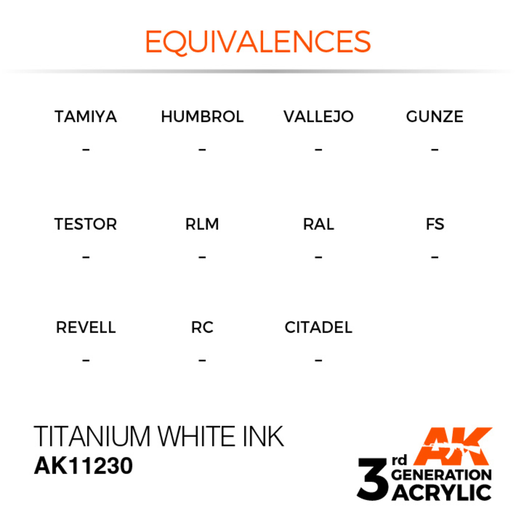 AK Interactive AK 3rd Gen Acrylics: Titanium White INK (17ml)