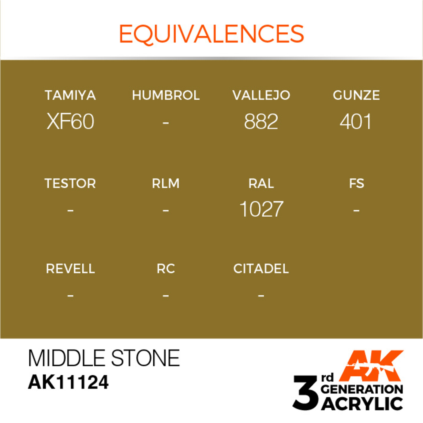 AK Interactive AK 3rd Gen Acrylics: Middle Stone (17ml)