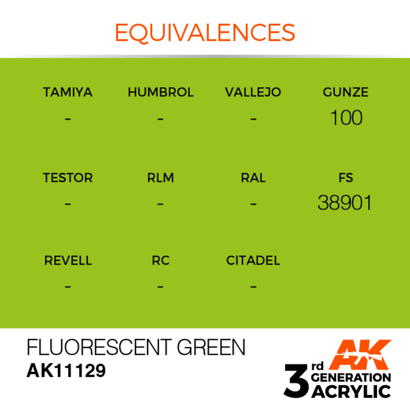 AK Interactive AK 3rd Gen Acrylics: Fluorescent Green (17ml)