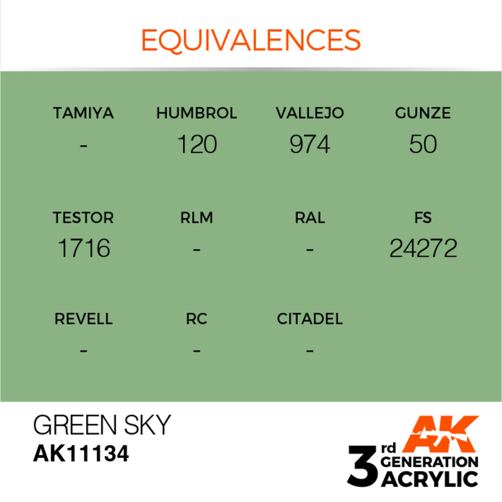 AK Interactive AK 3rd Gen Acrylics: Green Sky (17ml)