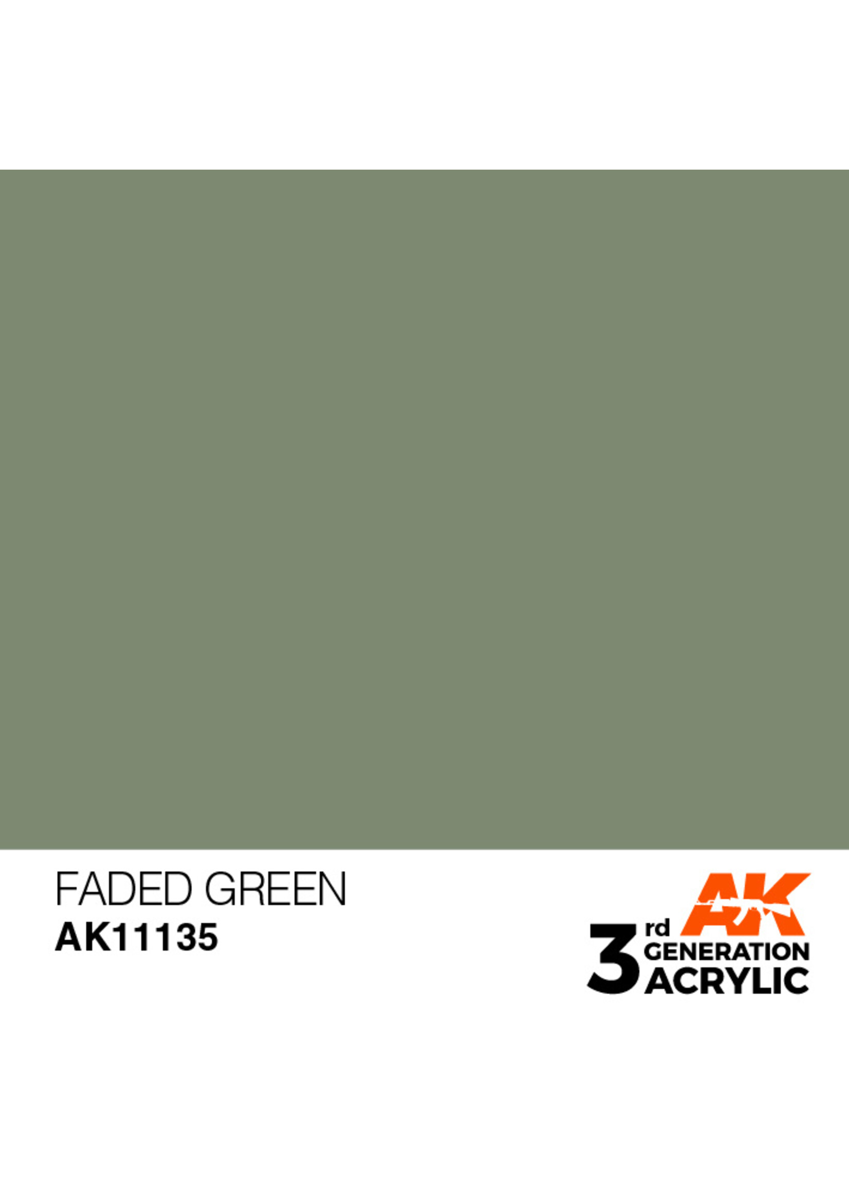 AK Interactive AK 3rd Gen Acrylics: Faded Green (17ml)