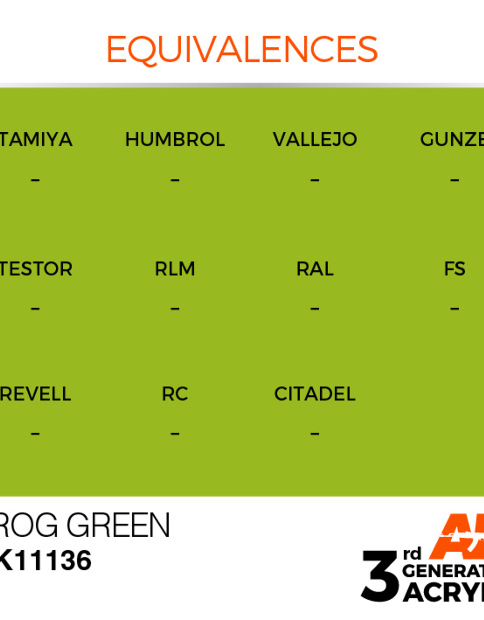 AK Interactive AK 3rd Gen Acrylics: Frog Green (17ml)