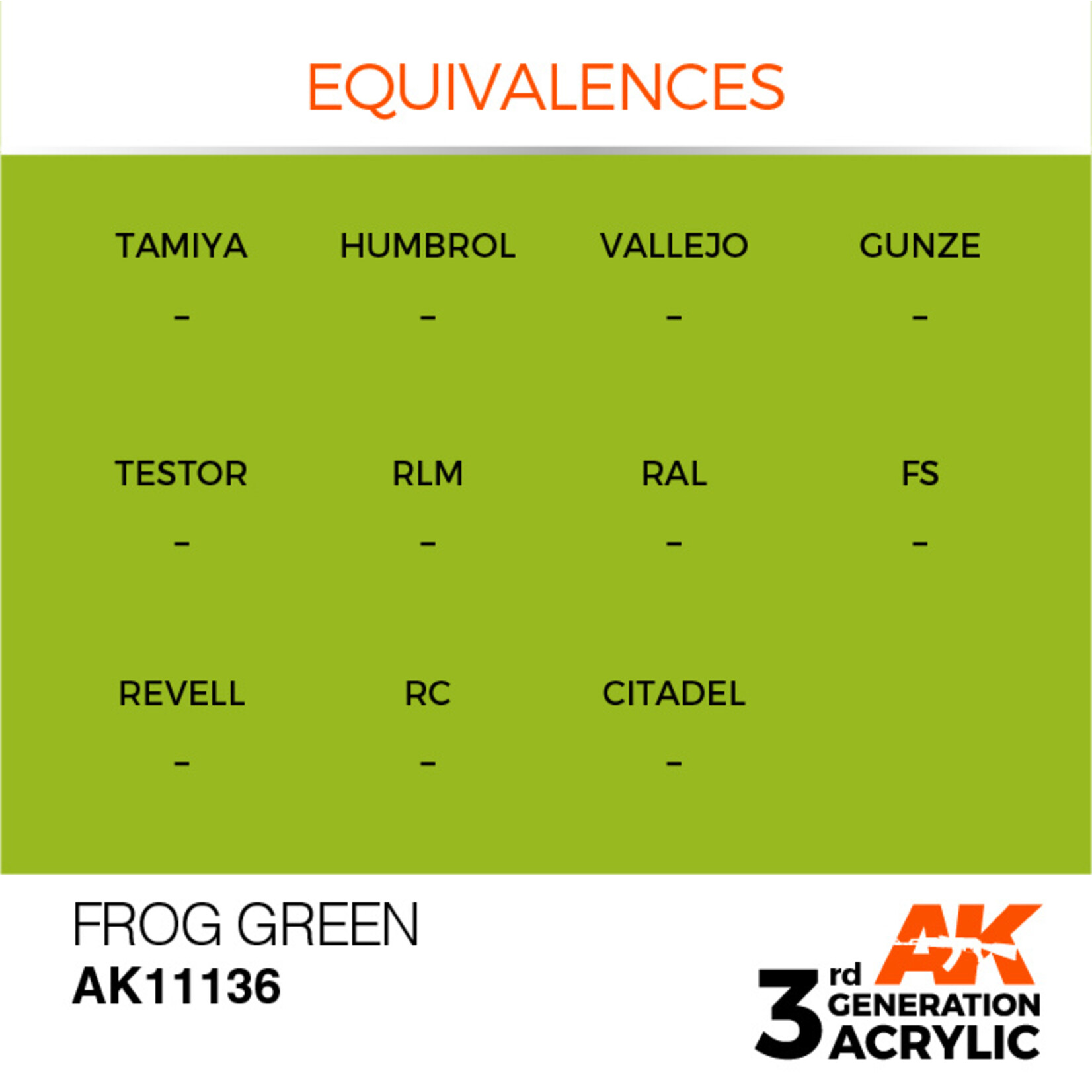 AK Interactive AK 3rd Gen Acrylics: Frog Green (17ml)