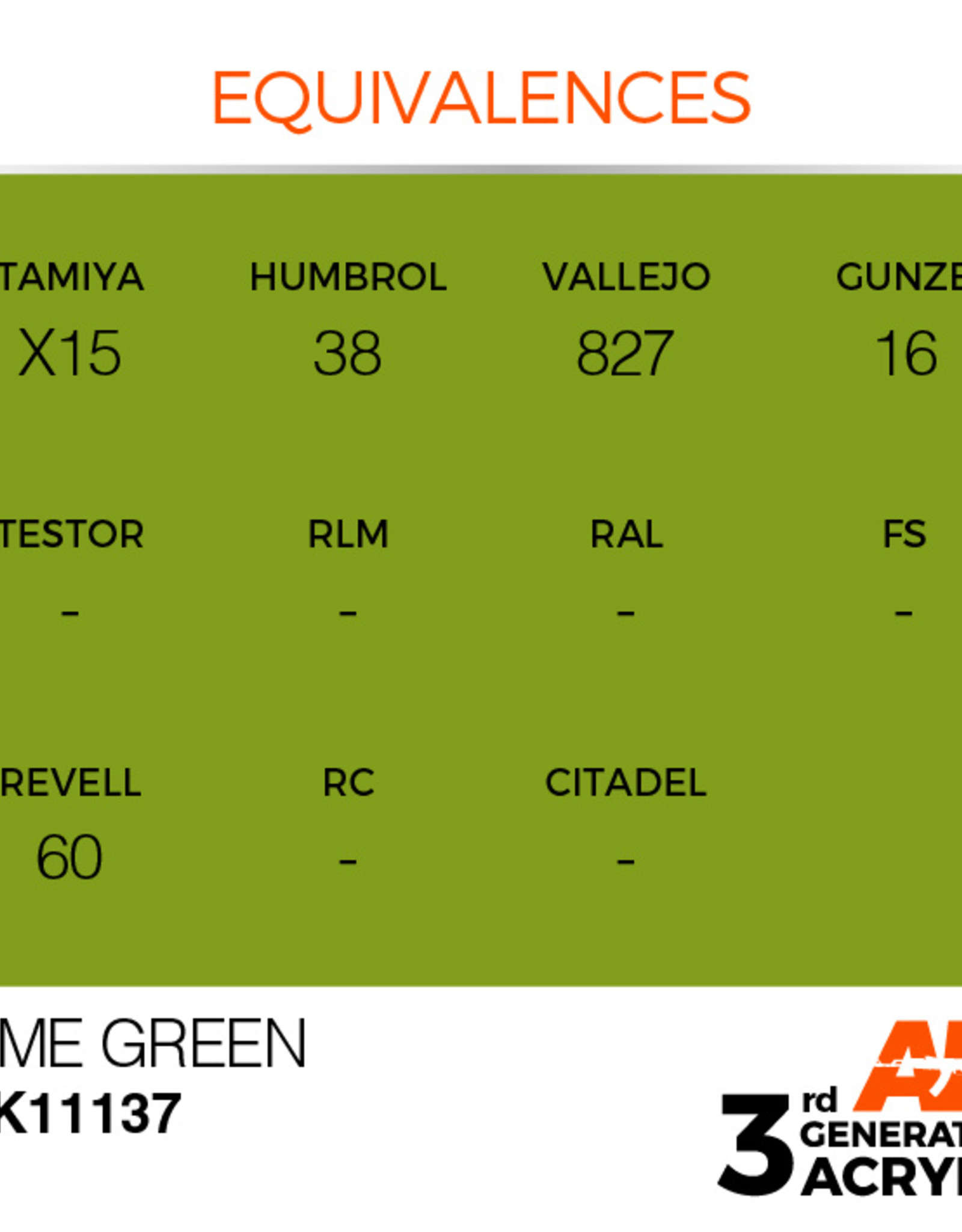 AK Interactive AK 3rd Gen Acrylics: Lime Green (17ml)