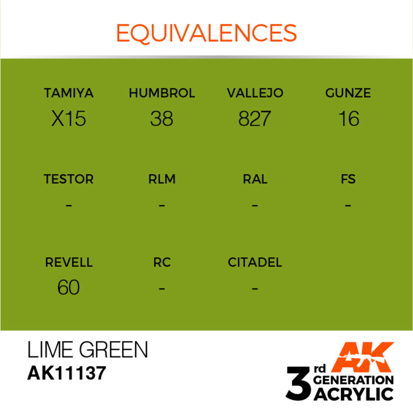 AK Interactive AK 3rd Gen Acrylics: Lime Green (17ml)