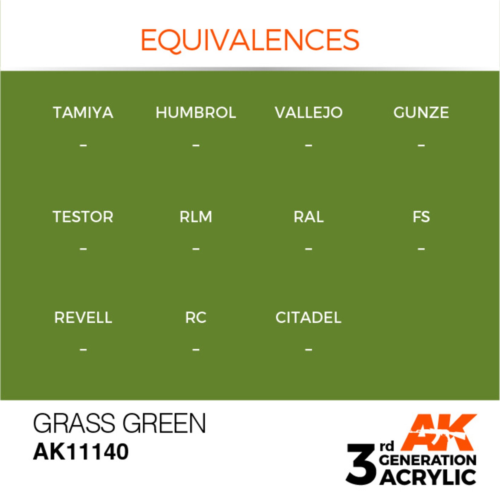 AK Interactive AK 3rd Gen Acrylics: Grass Green (17ml)