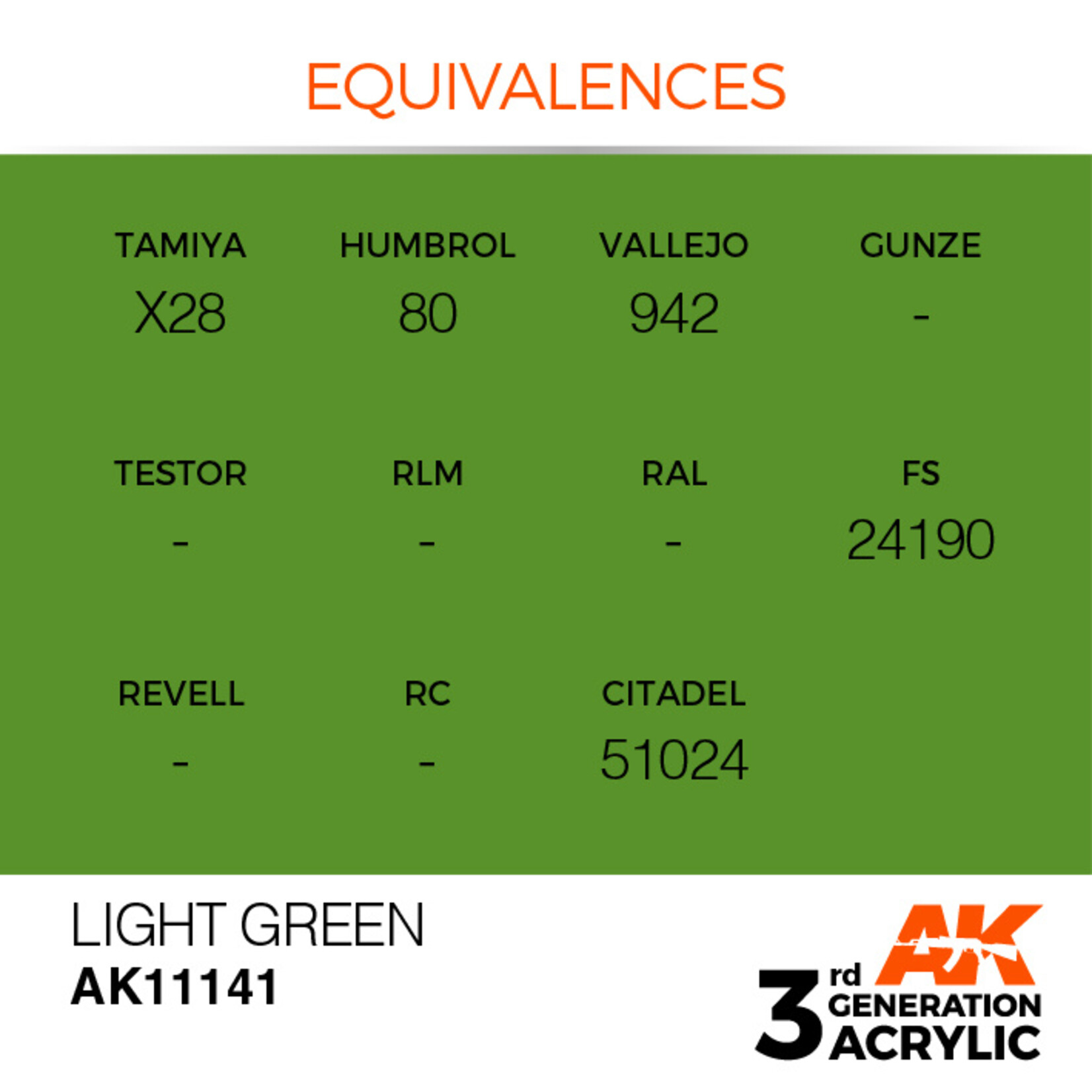 AK Interactive AK 3rd Gen Acrylics: Light Green (17ml)