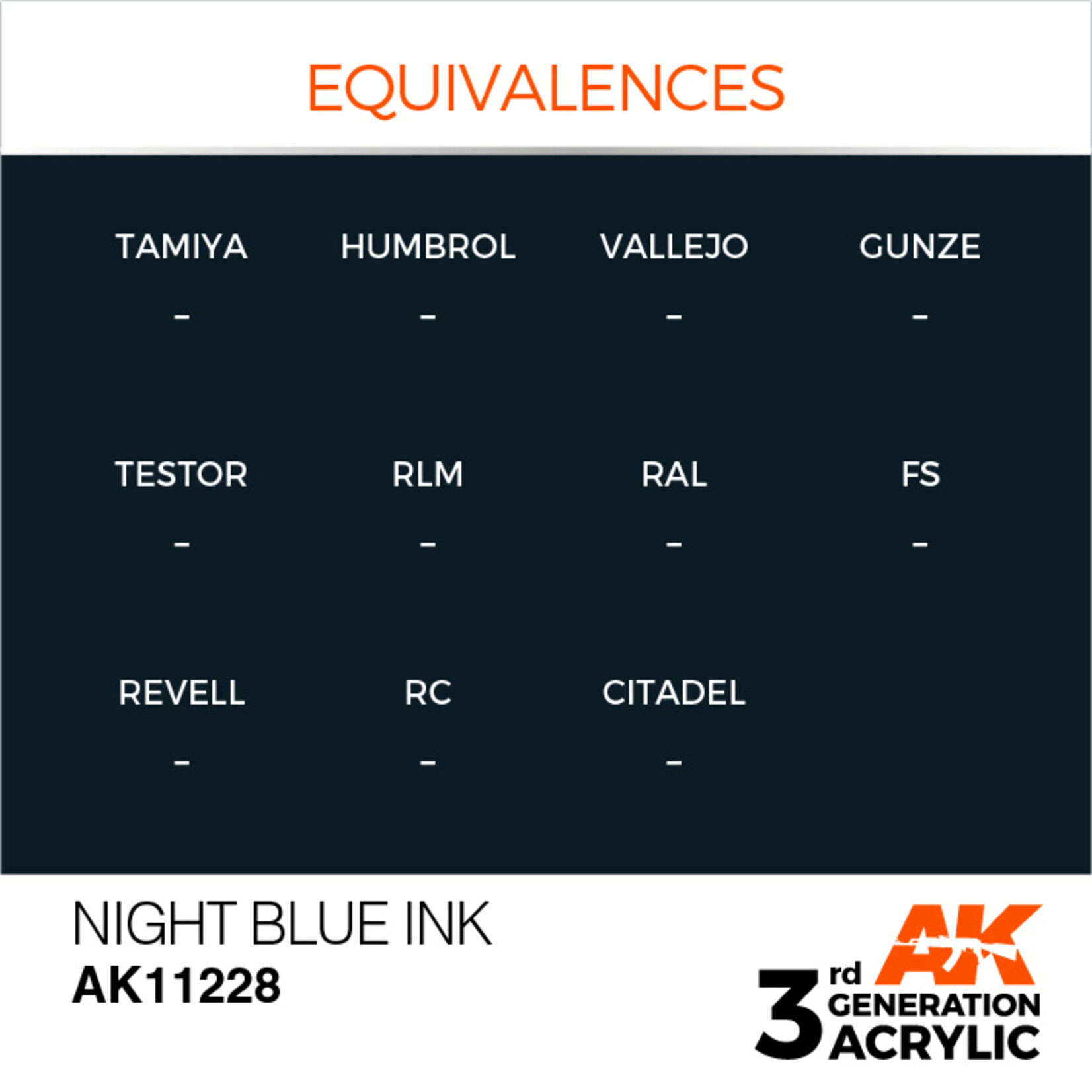 AK Interactive AK 3rd Gen Acrylics: Night Blue INK (17ml)