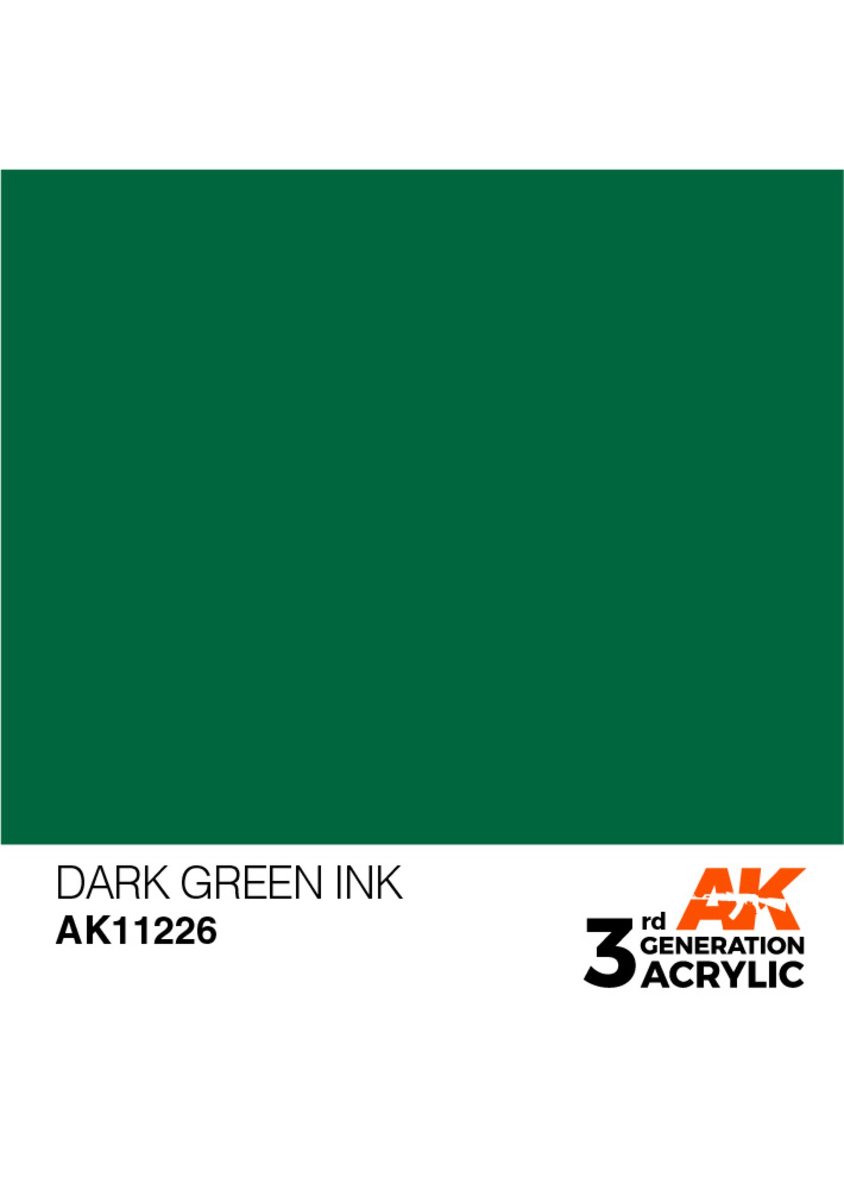 AK Interactive AK 3rd Gen Acrylics: Dark Green INK (17ml) **