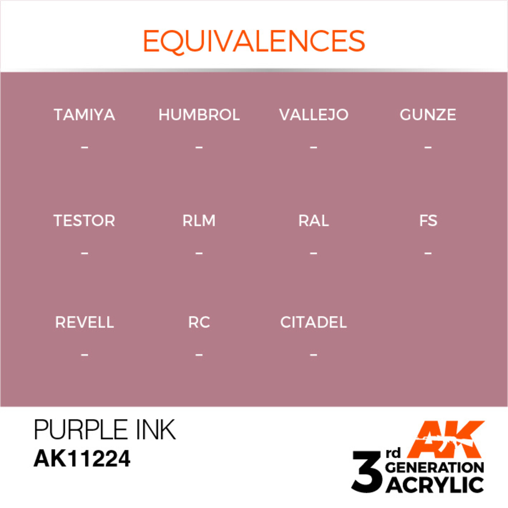 AK Interactive AK 3rd Gen Acrylics: Purple INK (17ml)