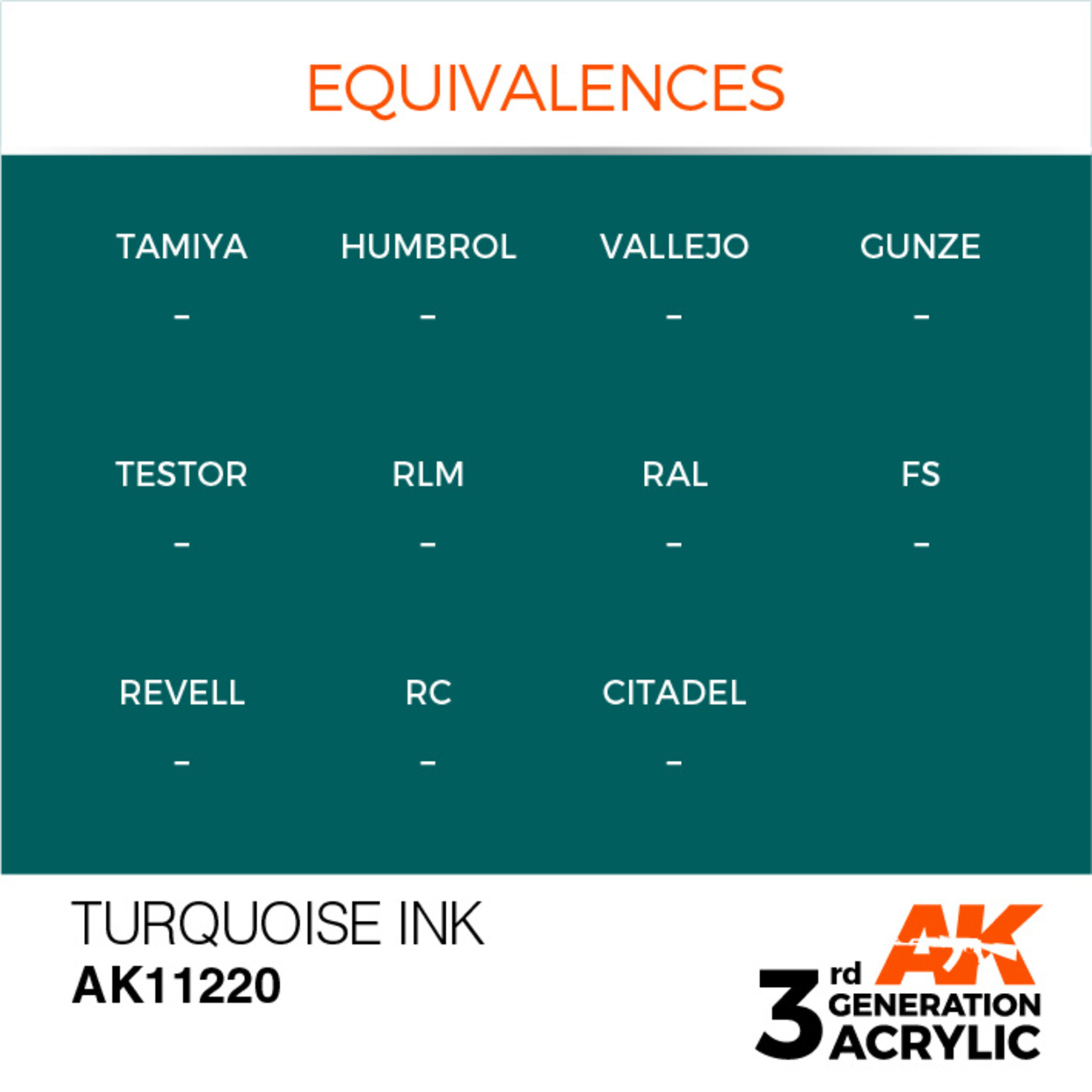 AK Interactive AK 3rd Gen Acrylics: Turquoise INK (17ml)