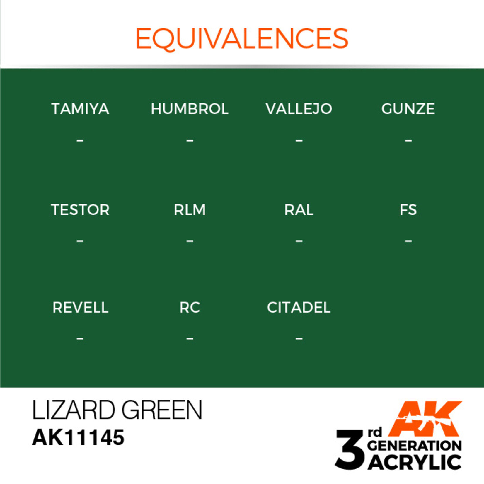 AK Interactive AK 3rd Gen Acrylics: Lizard Green (17ml)