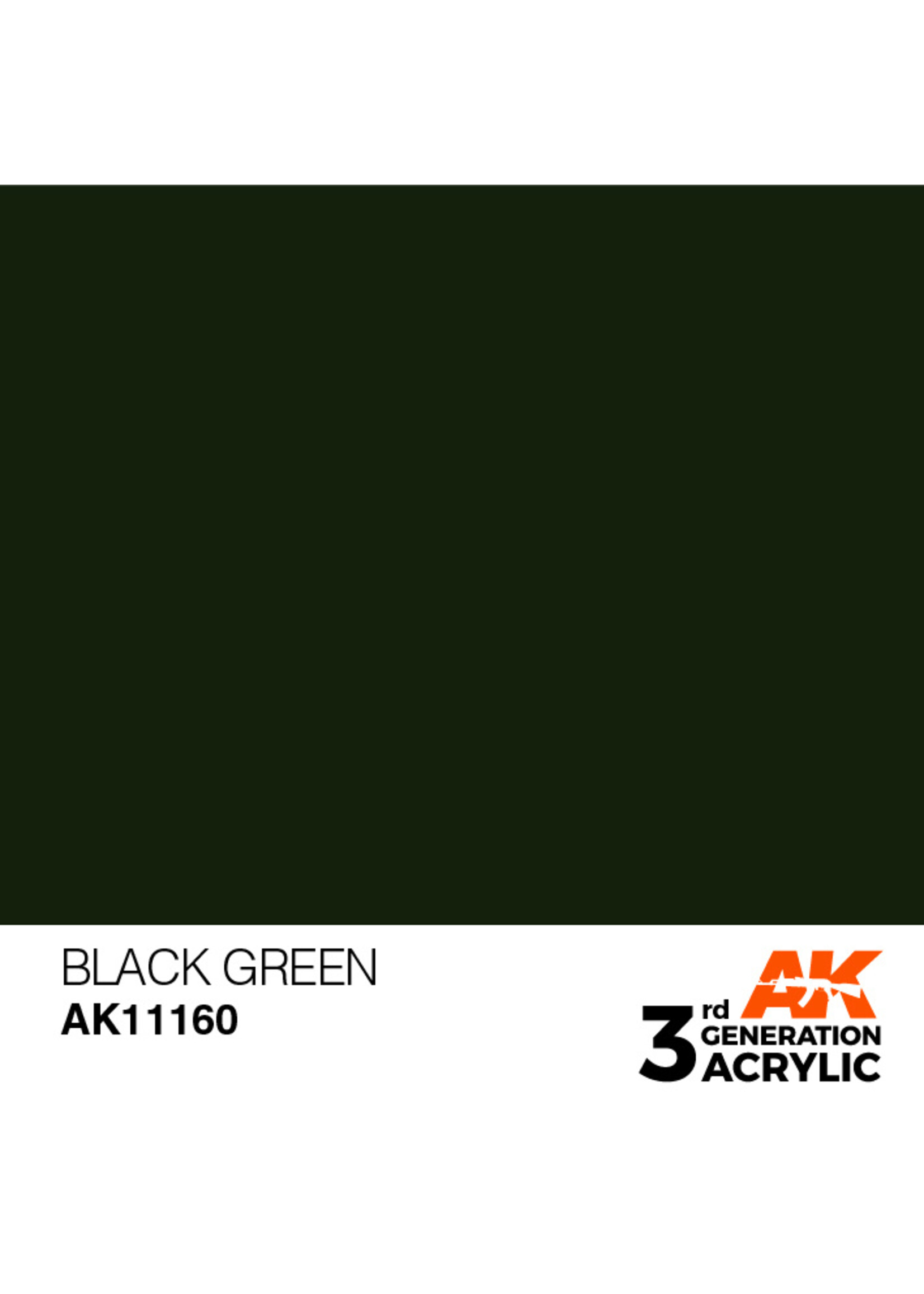 AK Interactive AK 3rd Gen Acrylics: Black Green (17ml)