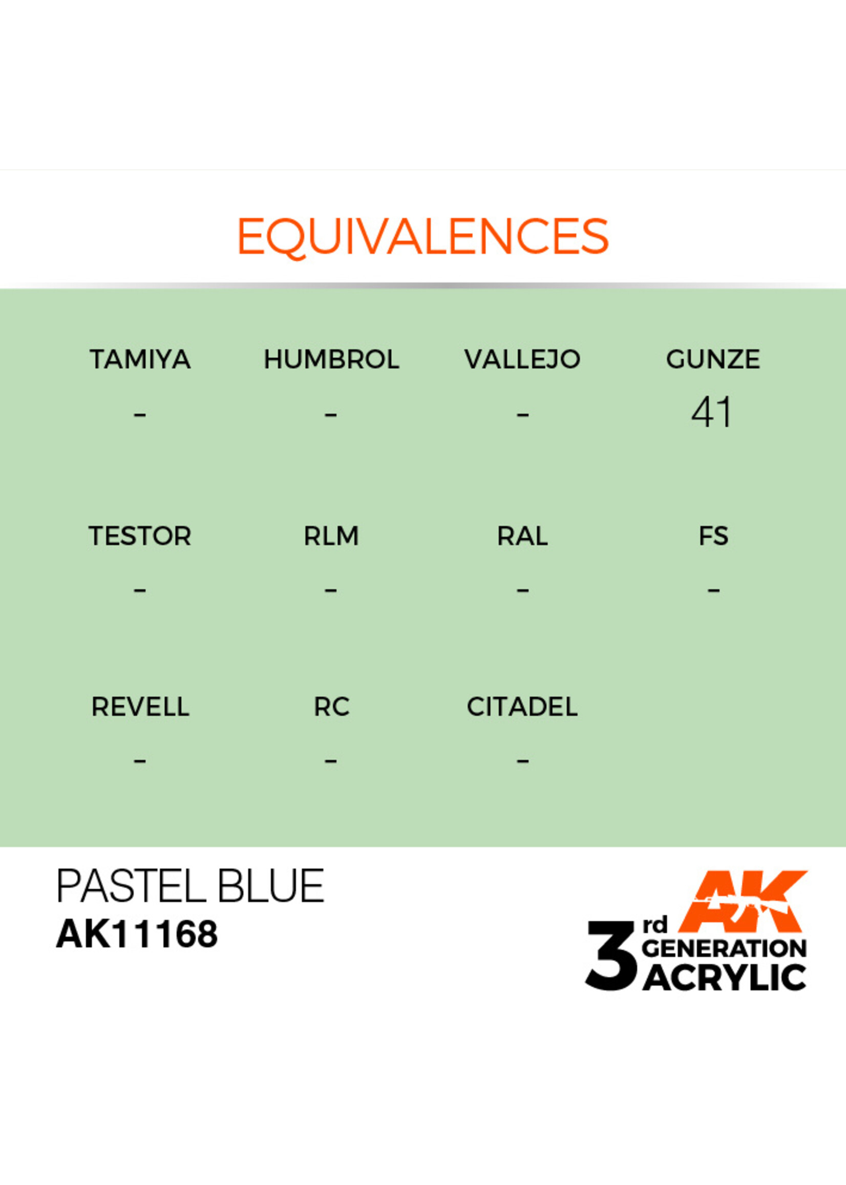AK Interactive AK 3rd Gen Acrylics: Pastel Blue (17ml)