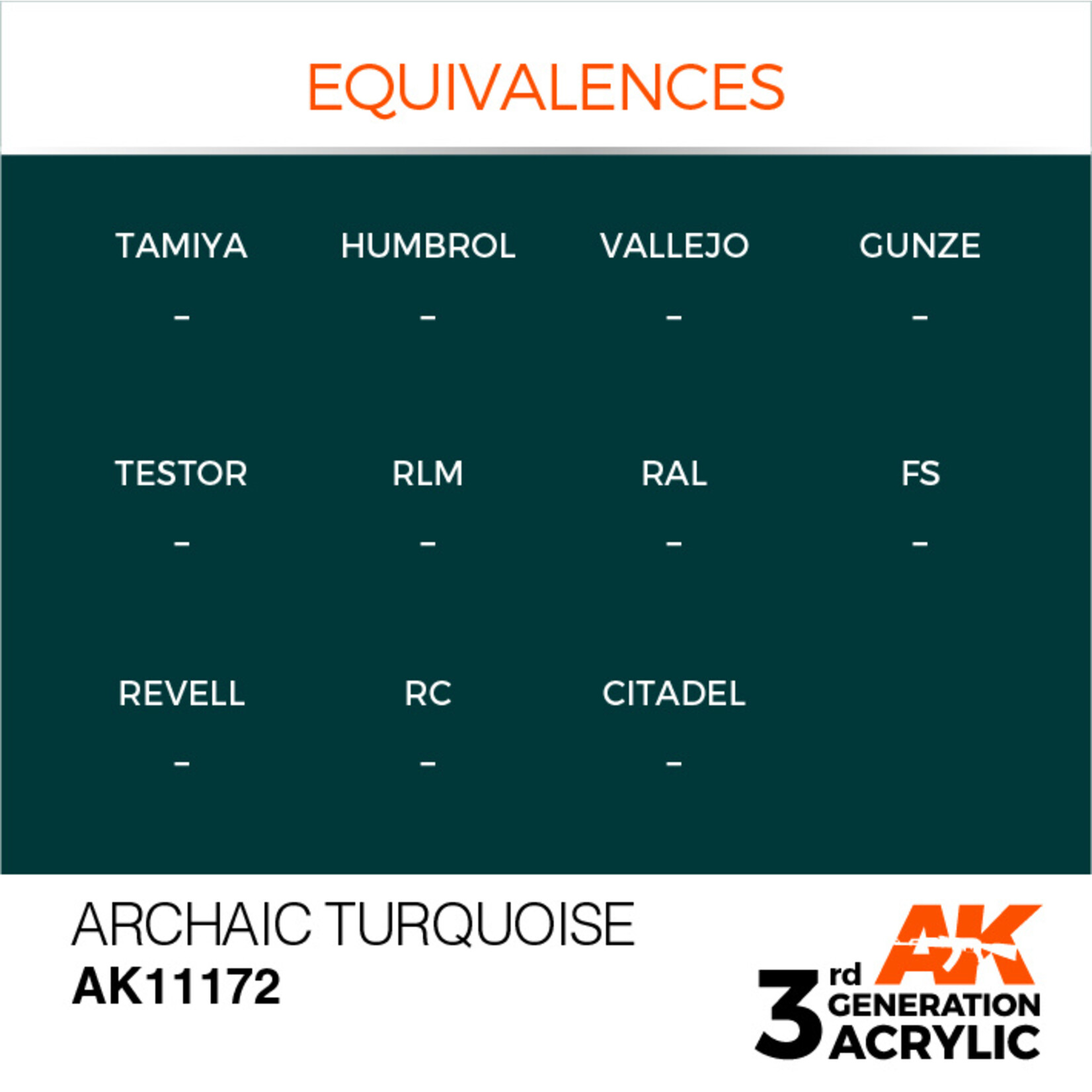 AK Interactive AK 3rd Gen Acrylics: Archaic Turquoise (17ml)