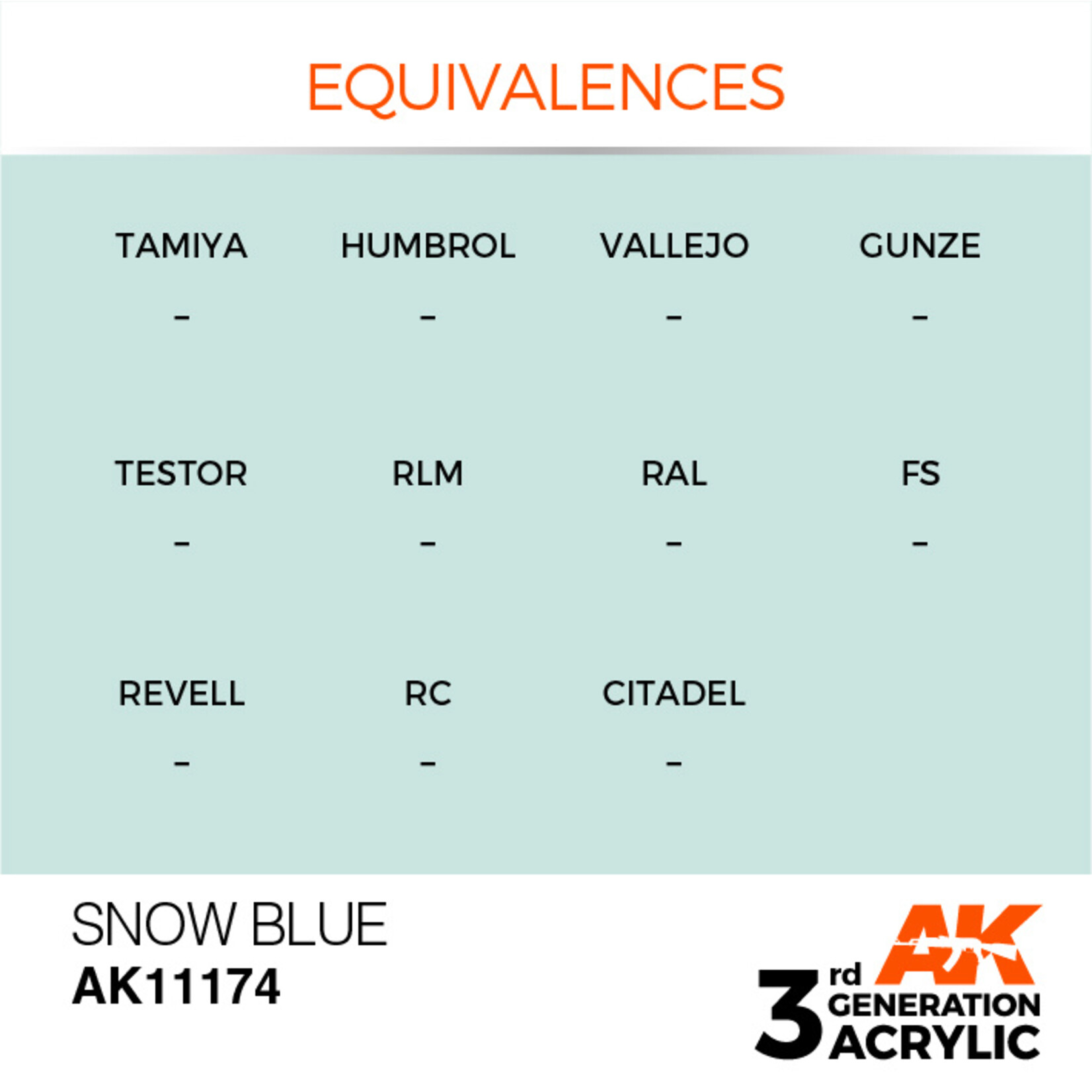 AK Interactive AK 3rd Gen Acrylics: Snow Blue (17ml)