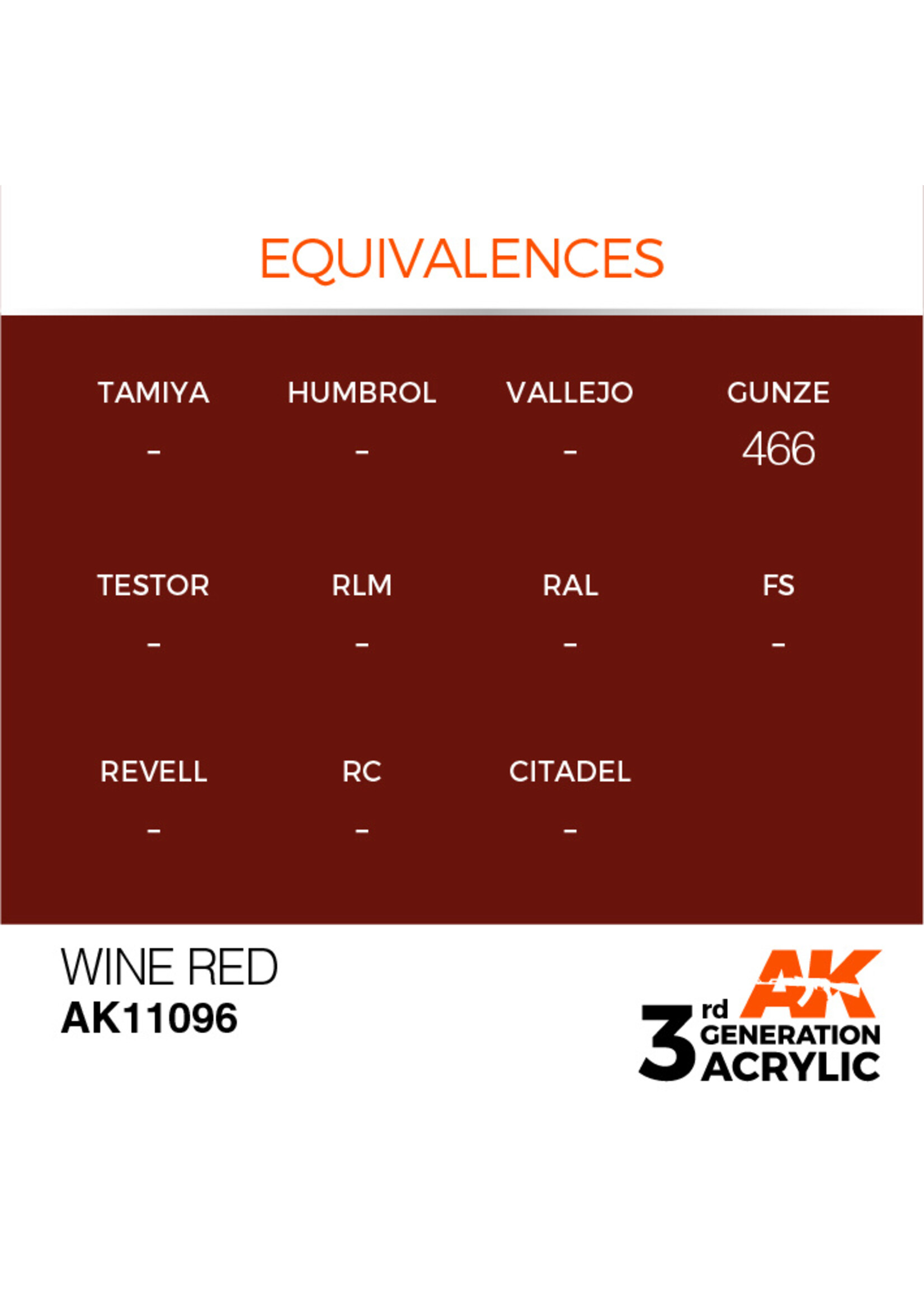 AK Interactive AK 3rd Gen Acrylics: Wine Red (17ml)