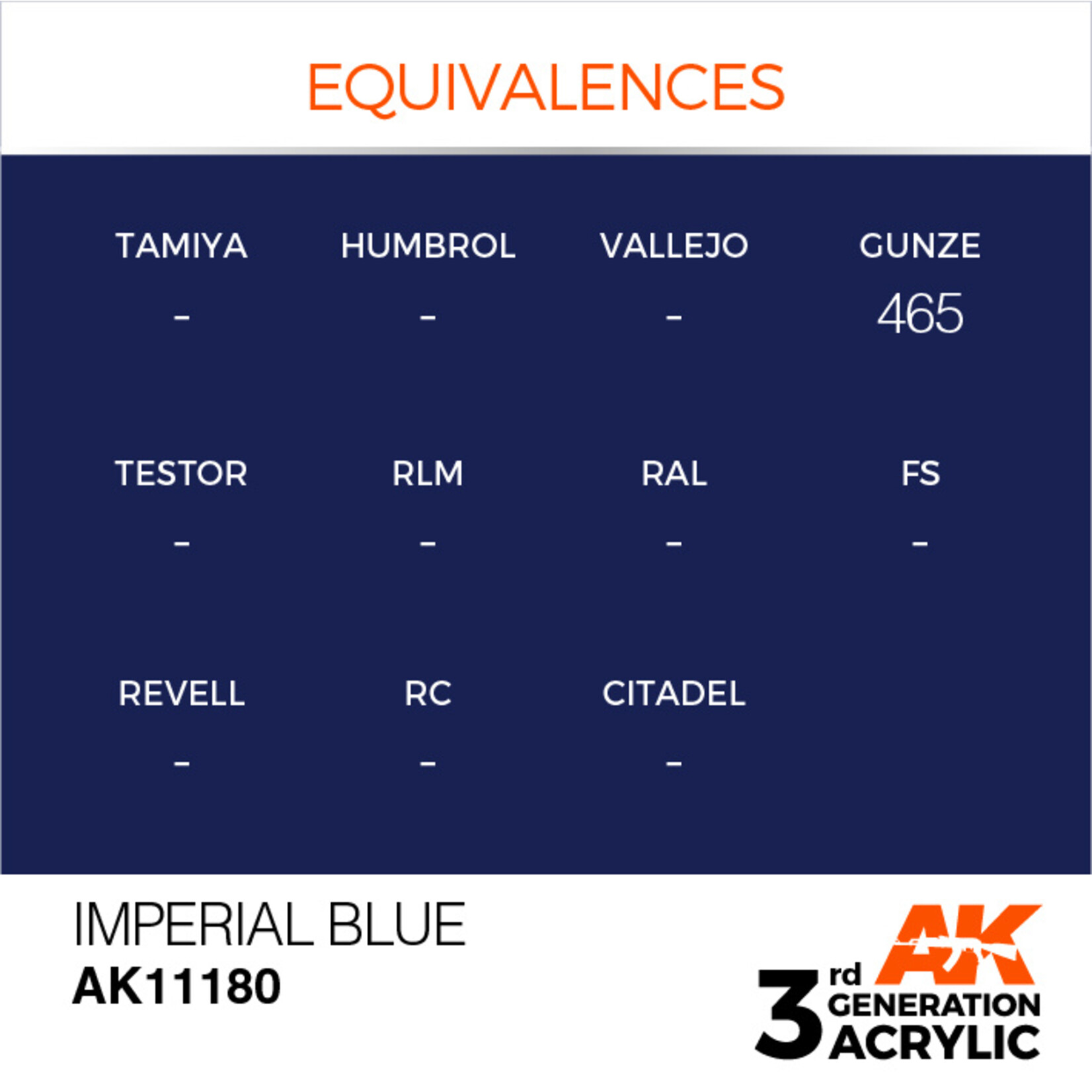 AK Interactive AK 3rd Gen Acrylics: Imperial Blue (17ml)