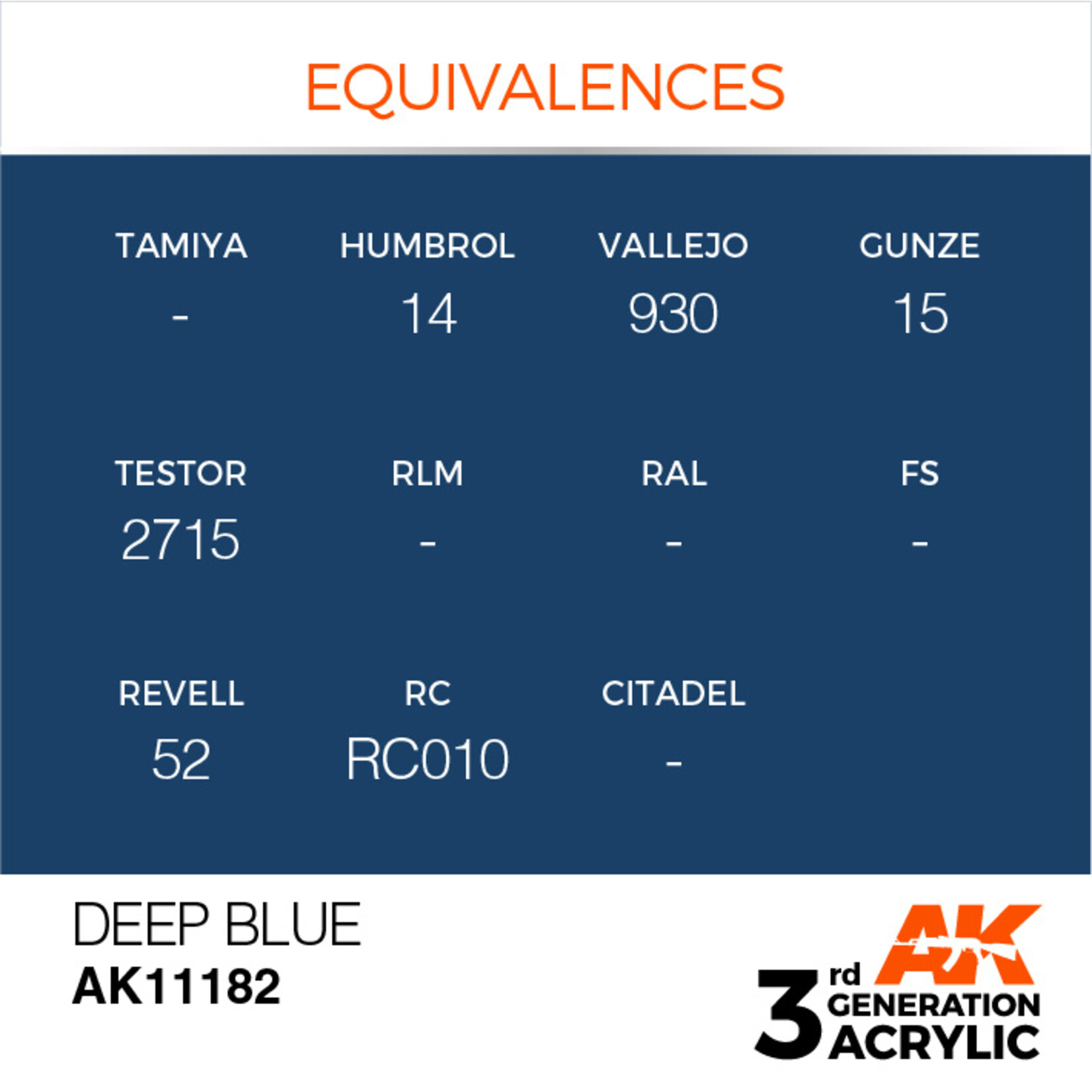 AK Interactive AK 3rd Gen Acrylics: Deep Blue (17ml)