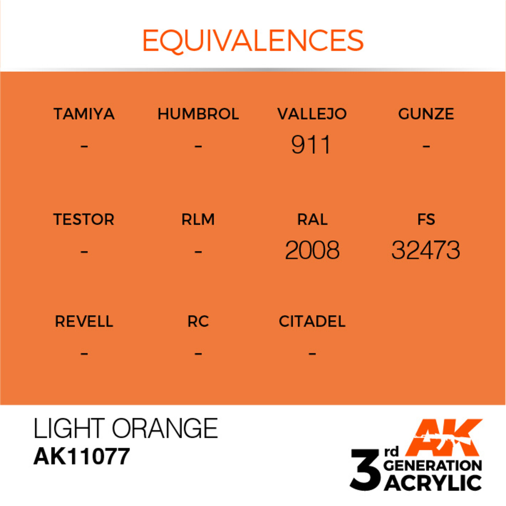 AK Interactive AK 3rd Gen Acrylics: Light Orange (17ml)