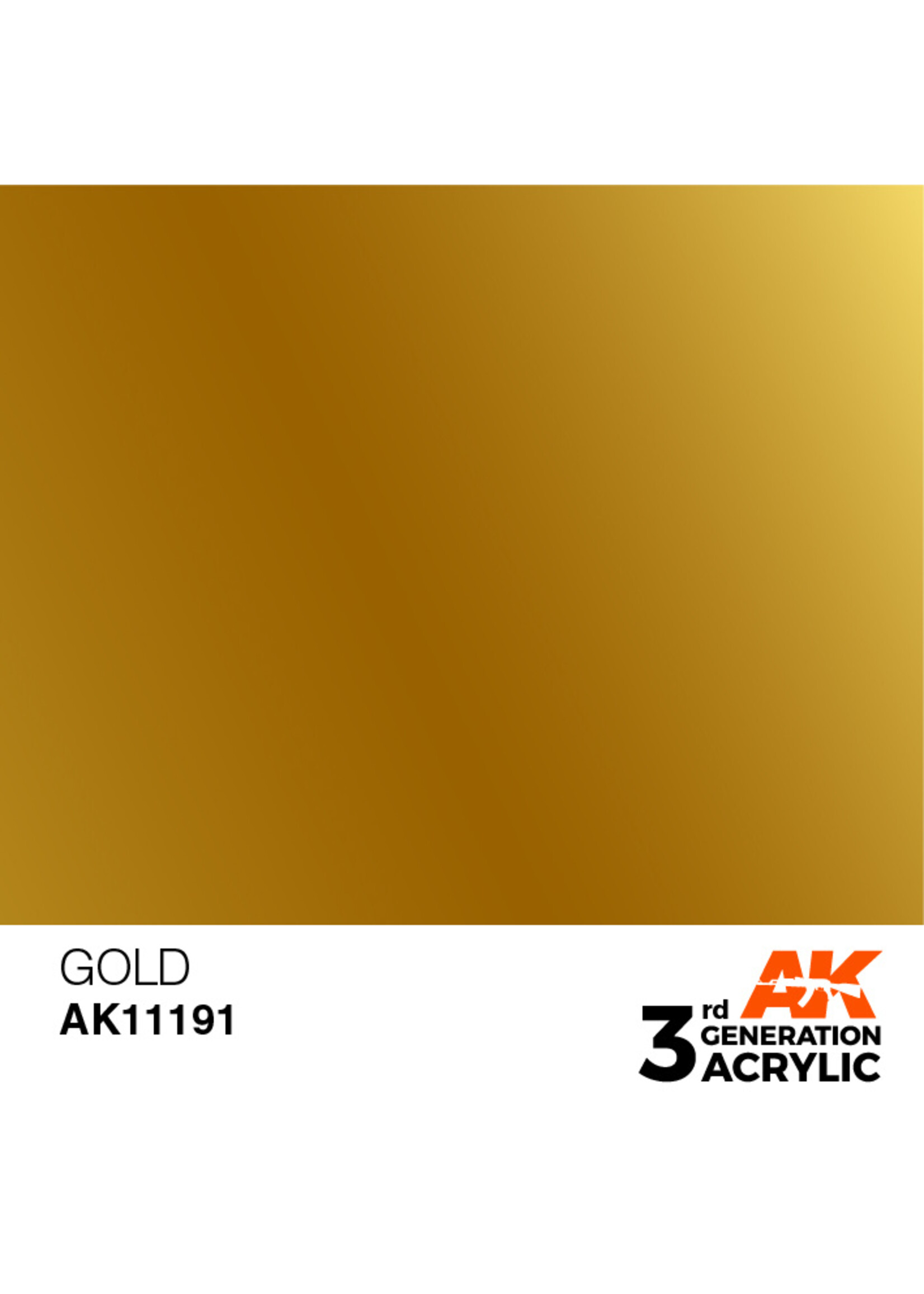 AK Interactive AK 3rd Gen Acrylics: Gold (17ml)