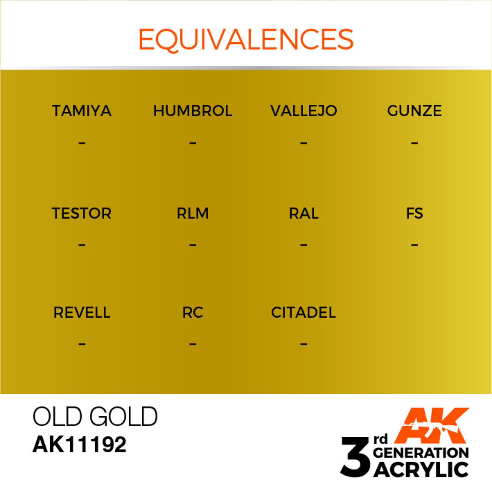 AK Interactive AK 3rd Gen Acrylics: Old Gold (17ml)