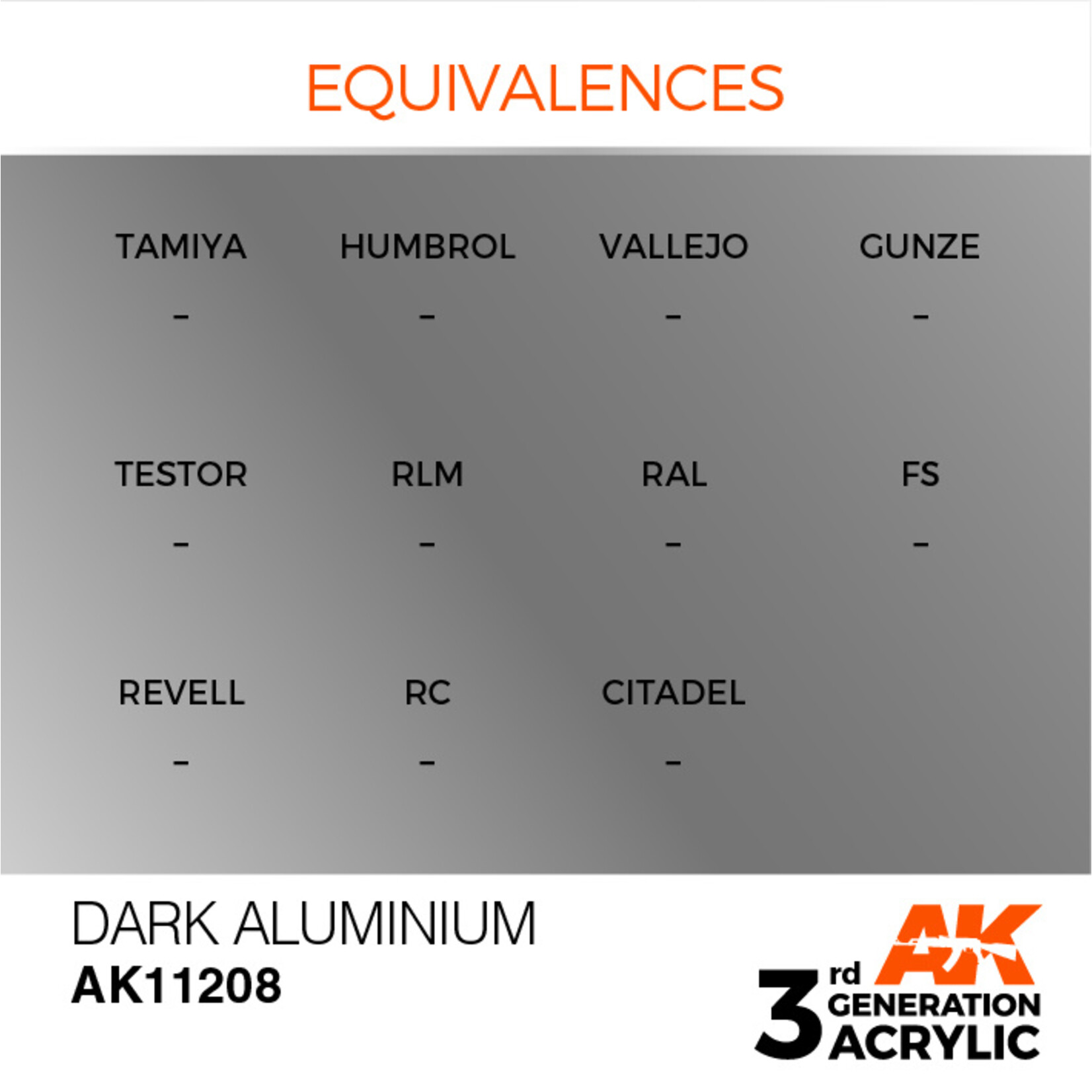 AK Interactive AK 3rd Gen Acrylics: Dark Aluminium (17ml)