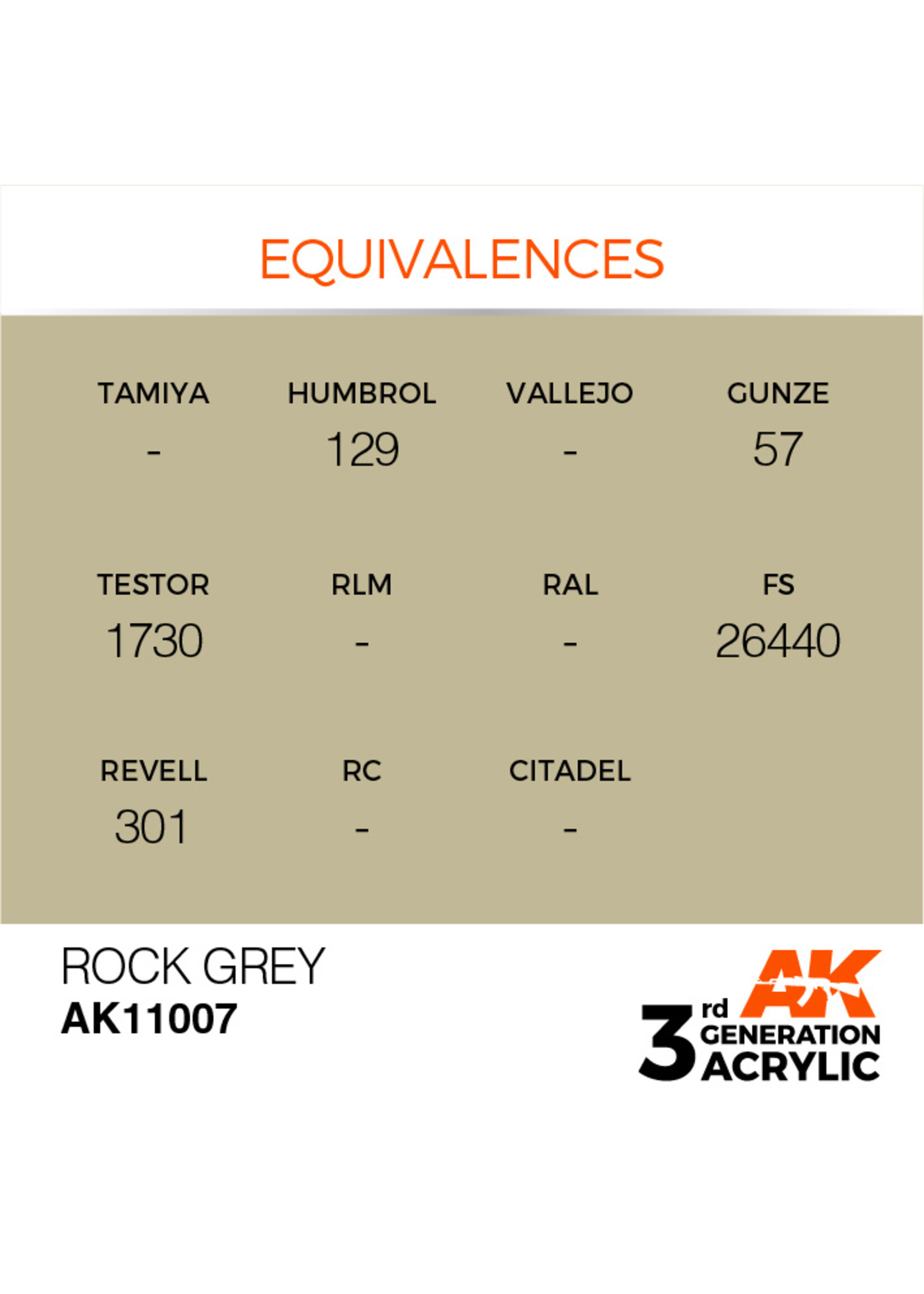 AK Interactive AK 3rd Gen Acrylics: Rock Grey (17ml)