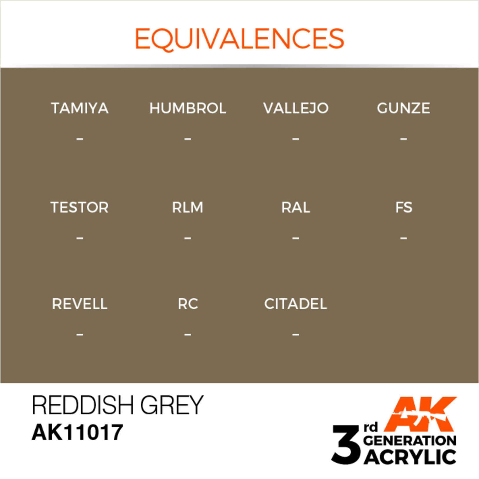 AK Interactive AK 3rd Gen Acrylics: Reddish Grey (17ml)