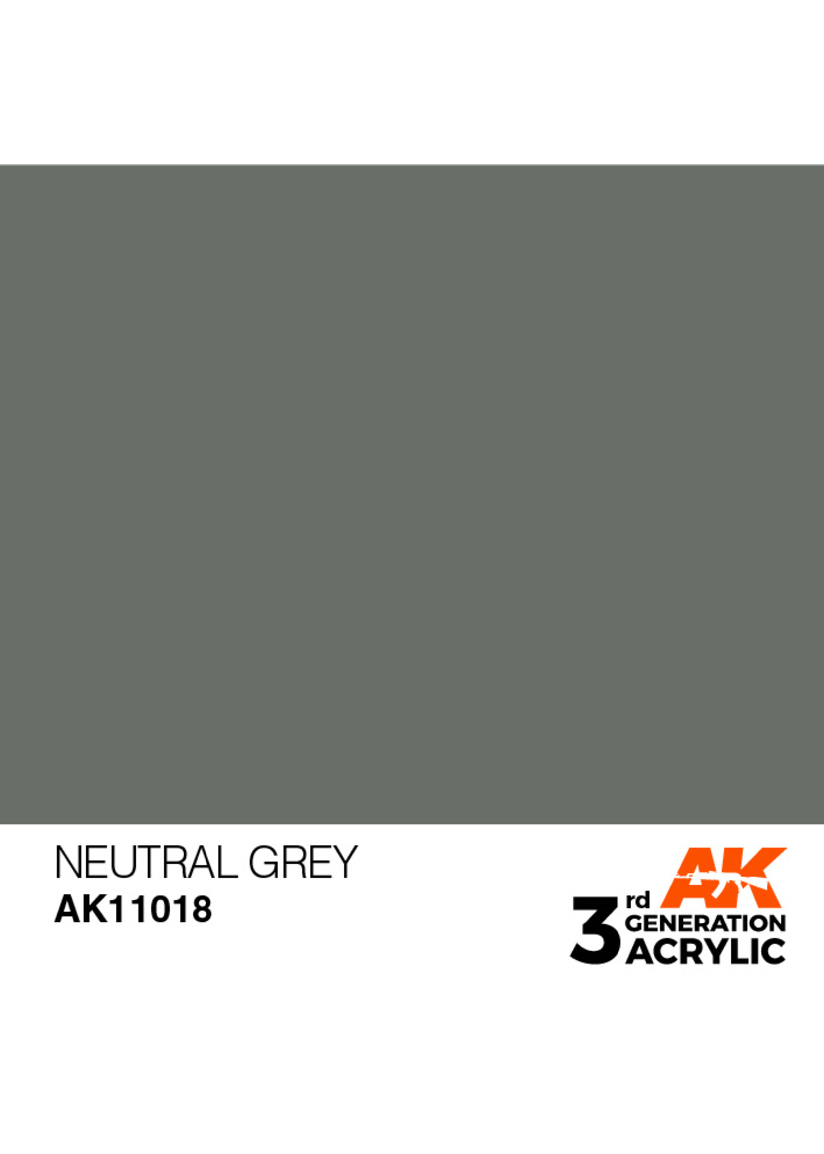 AK Interactive AK 3rd Gen Acrylics: Neutral Grey (17ml)