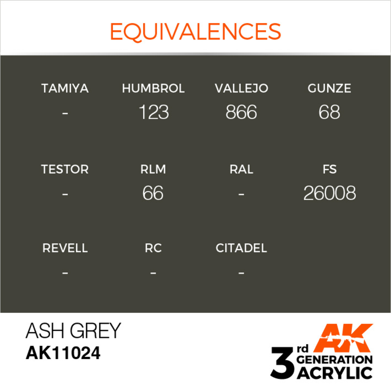 AK Interactive AK 3rd Gen Acrylics: Ash Grey (17ml)