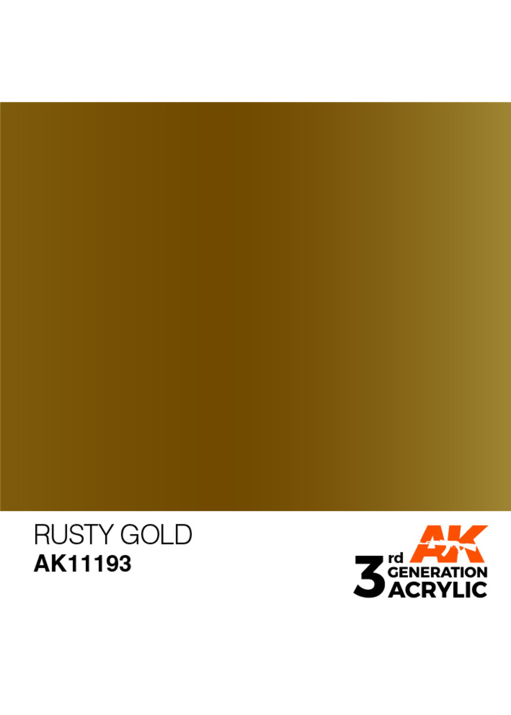 AK Interactive AK 3rd Gen Acrylics: Rusty Gold (17ml)